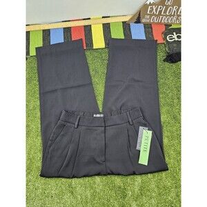 Nicole Miller Wide Leg Trouser Pants Curvy Fit High Rise Size 14 Petite Black